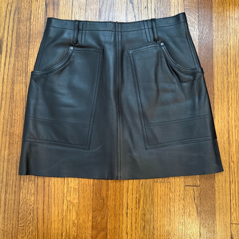Coach Black Leather Mini Skirt - Picture 3 of 8